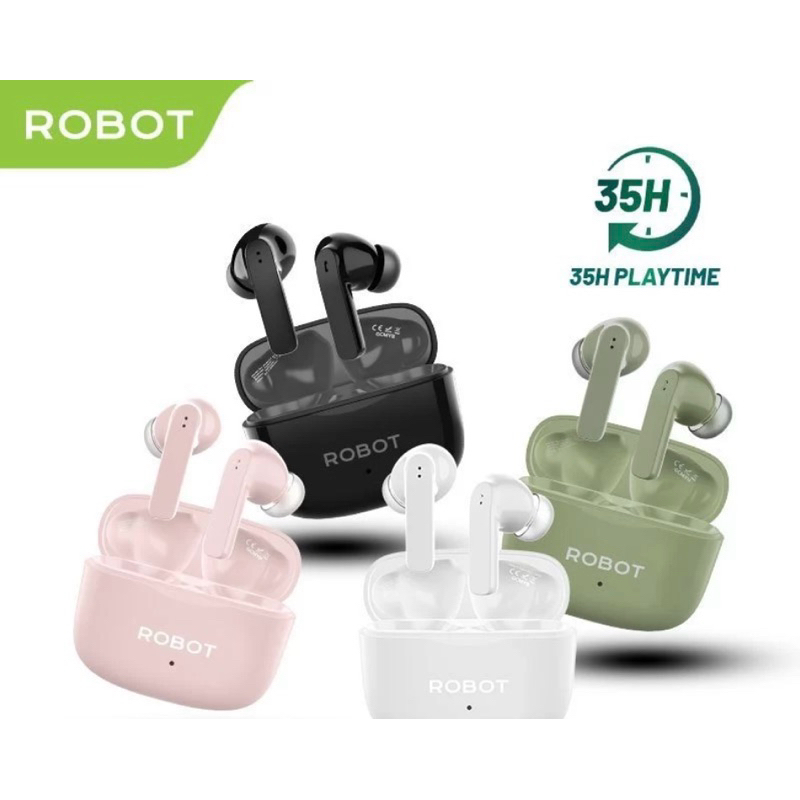 Robot TWS Airbuds T70E Headset Wireless Bluetooth 5.4 Earbuds Earphone Deep Bass Garansi Original Re