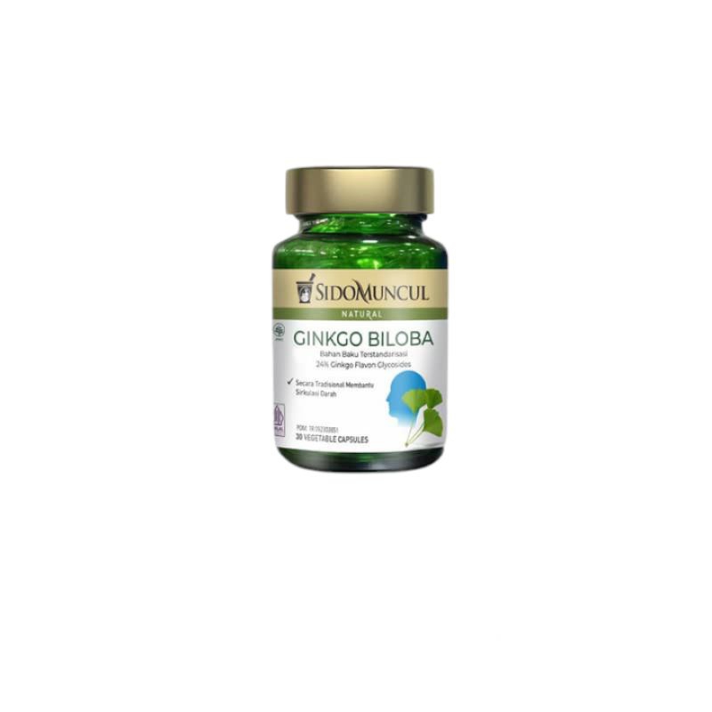 Ginkgo Biloba Sido Muncul Herbal Ginkgo Biloba 30 Kapsul - Daya Ingat Konsentrasi