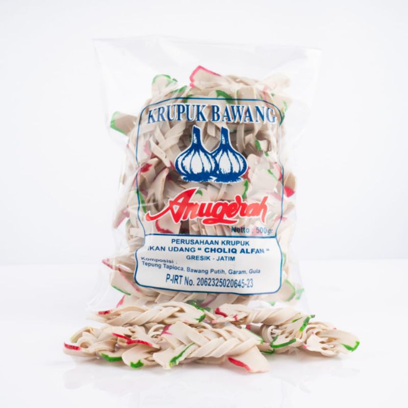 

Kerupuk Kepang Pluntir Pita Rasa Bawang