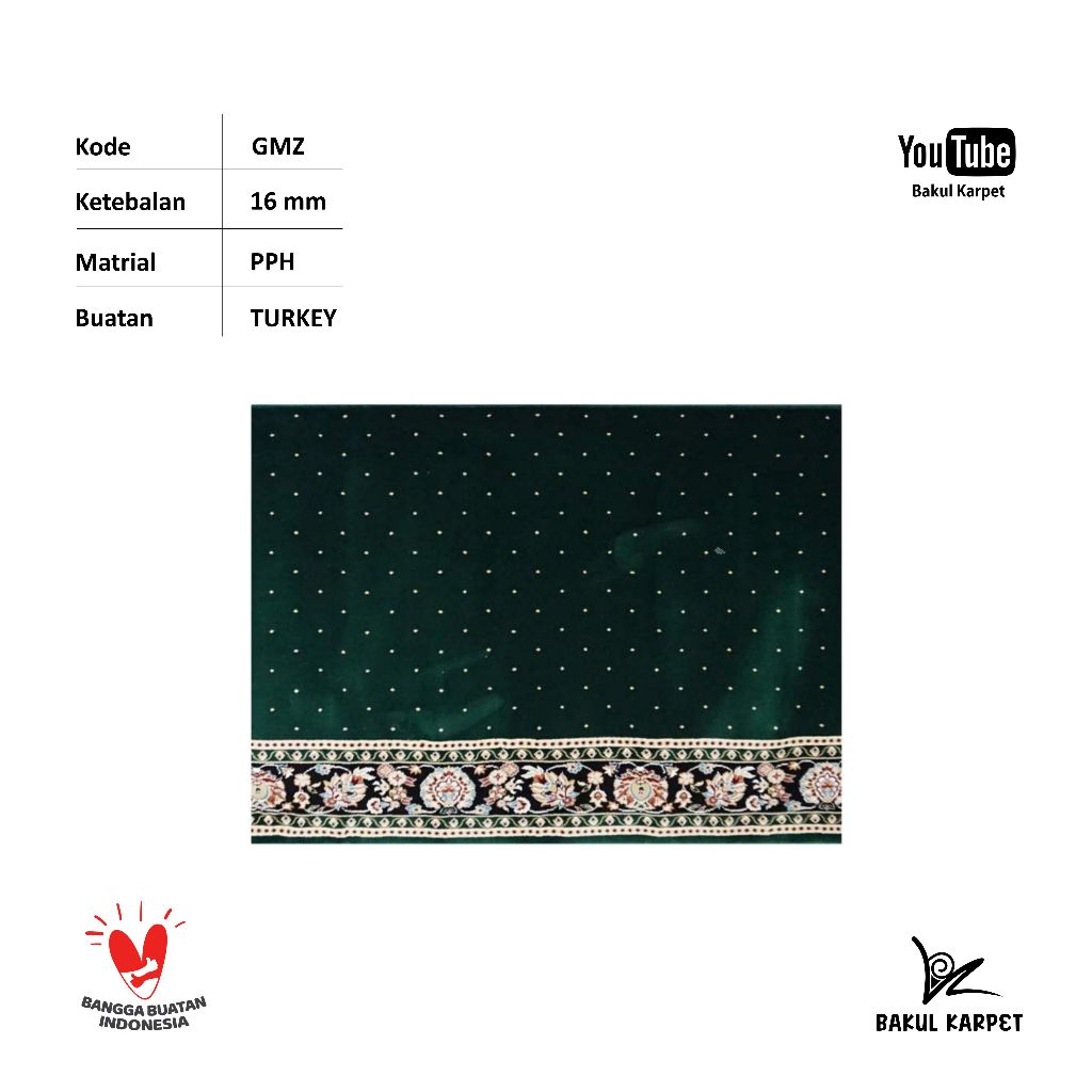 Karpet Masjid GMZ GOLDEN MOSQUE Turkey Tebal 16mm
