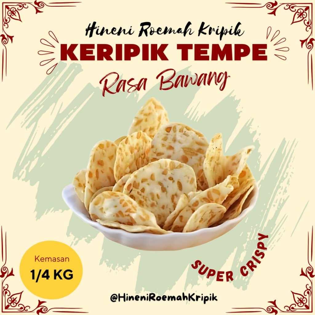 

KRIPIK TEMPE OVEN Rasa Bawang Renyah Gurih 250gram