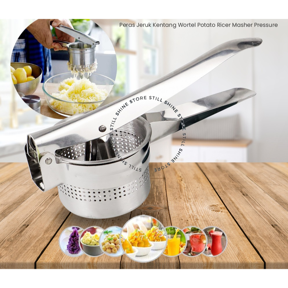 Alat Pres Perasan Pemeras Sari Buah Jeruk Nipis Lemon Penghalus Penghancur Kentang Wortel Serbaguna