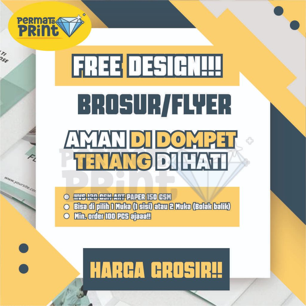 

[GROSIR] Brosur Bahan Art Paper 150 GSM Ukuran A4, A5, A6 dan A7 Custom 1 Sisi dan 2 Sisi
