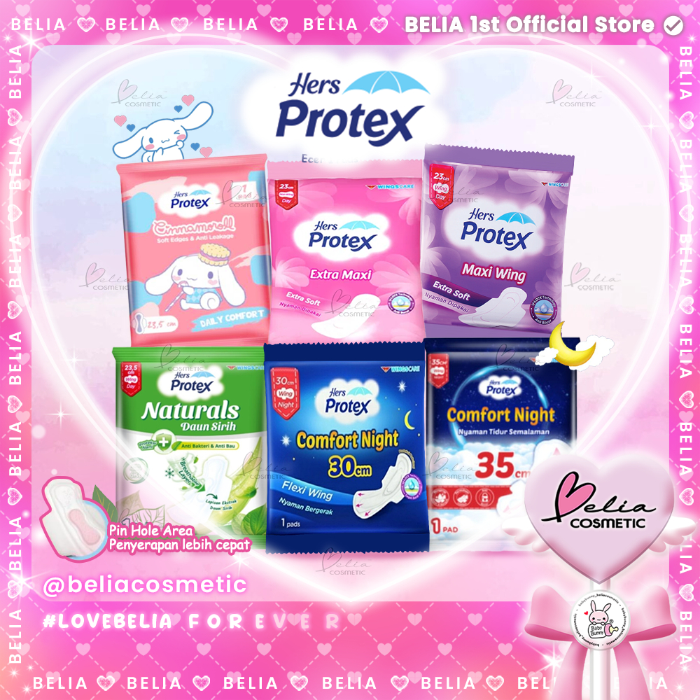 ❤ BELIA ❤ HERS PROTEX Pembalut Nyaman Dipakai Kemasan Ecer Sachet | Daya Serap Tinggi | Nyaman Berge