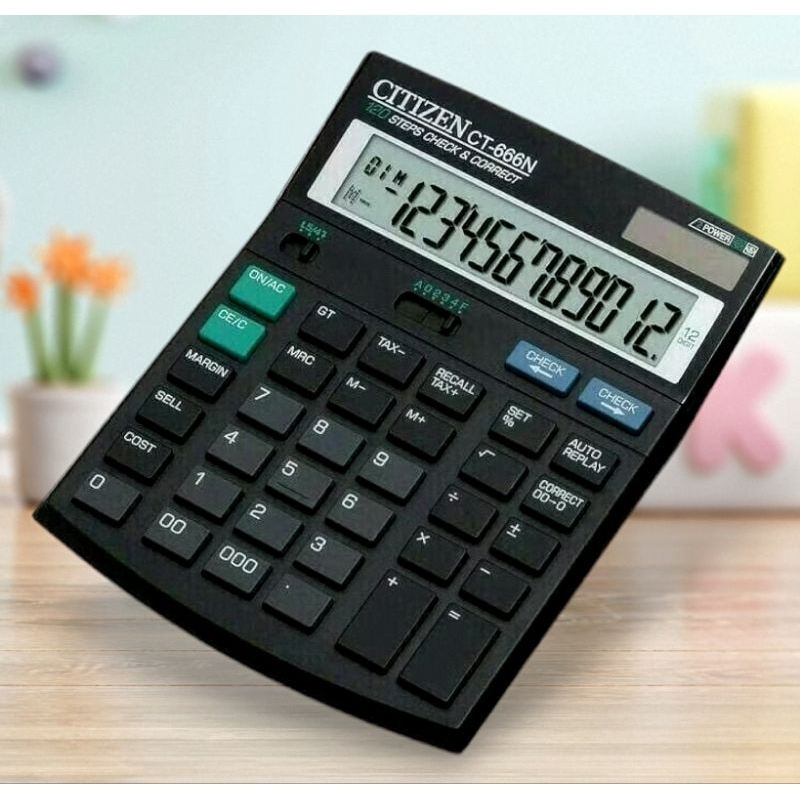 

Kalkulator Citizen CT-666N Jumbo Nol 000 (Ada nol ya tiga)18,7cm×14cm