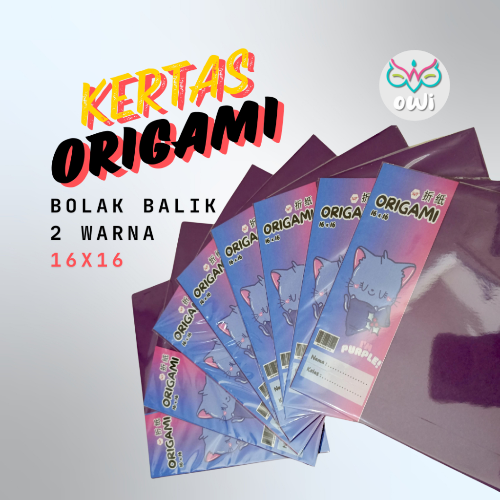 

KERTAS LIPAT | KERTAS ORIGAMI BOLAK BALIK 2 WARNA UKURAN 16X16 CM