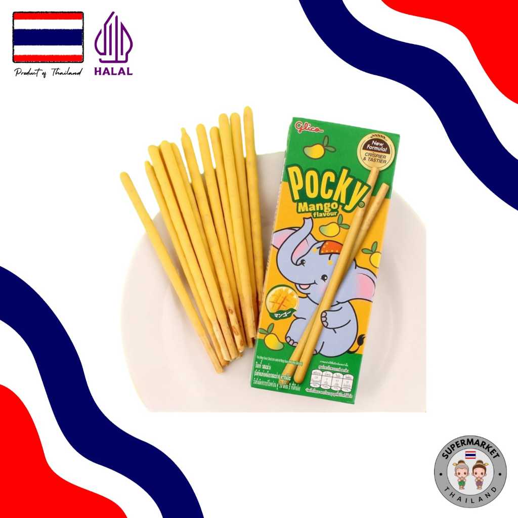 

Glico Pocky Biscuit Stick Mango 25gr - HALAL (Original Product of Thailand Bangkok )