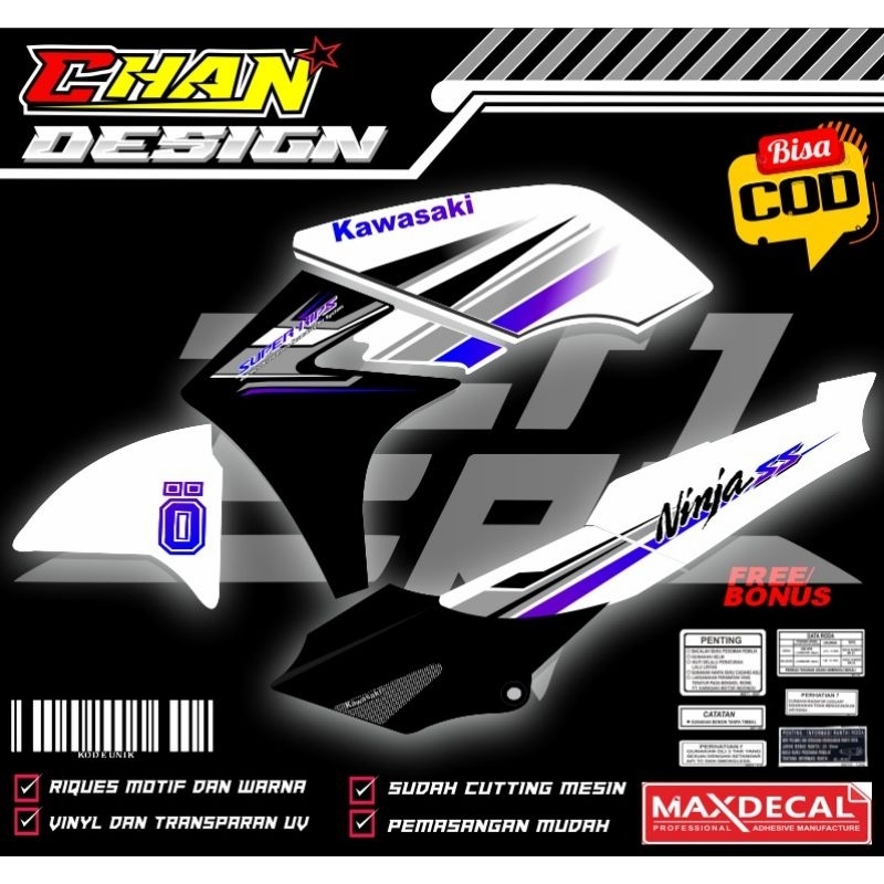 Stiker Striping Ninja SS Custom Variasi Putih