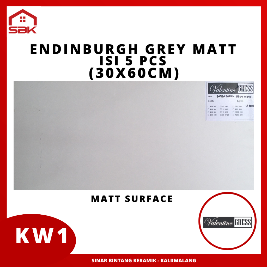 Keramik Dinding 30x60 Endinburgh Grey Matt