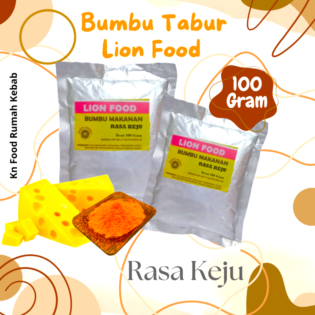 

Bumbu tabur made by LION FOOD KEJU MANIS kemasan 1 ons.