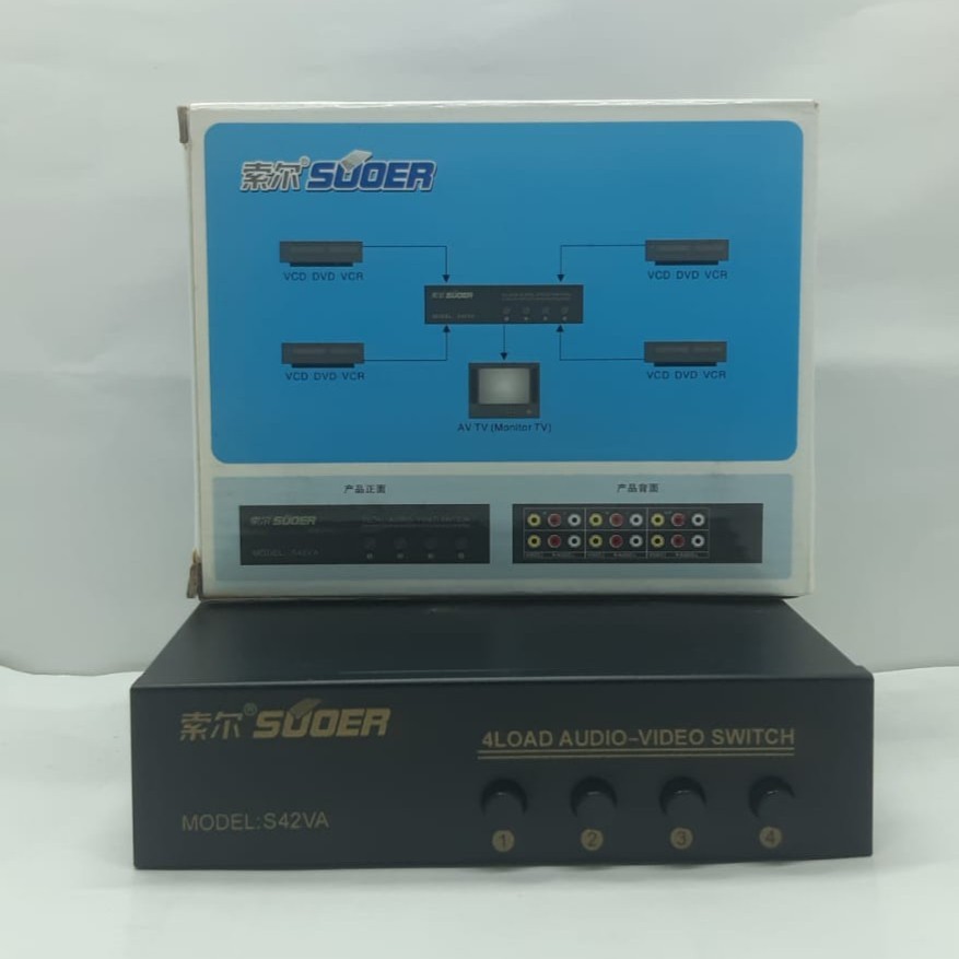 AV Selector / AV Selektor / Audio Video Switch SUOER S42VA