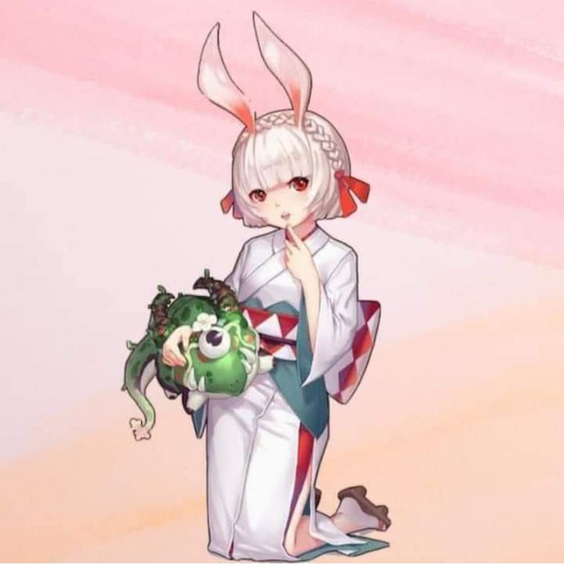 Yamausagi onmyoji fullset Costume dan wig cosplay