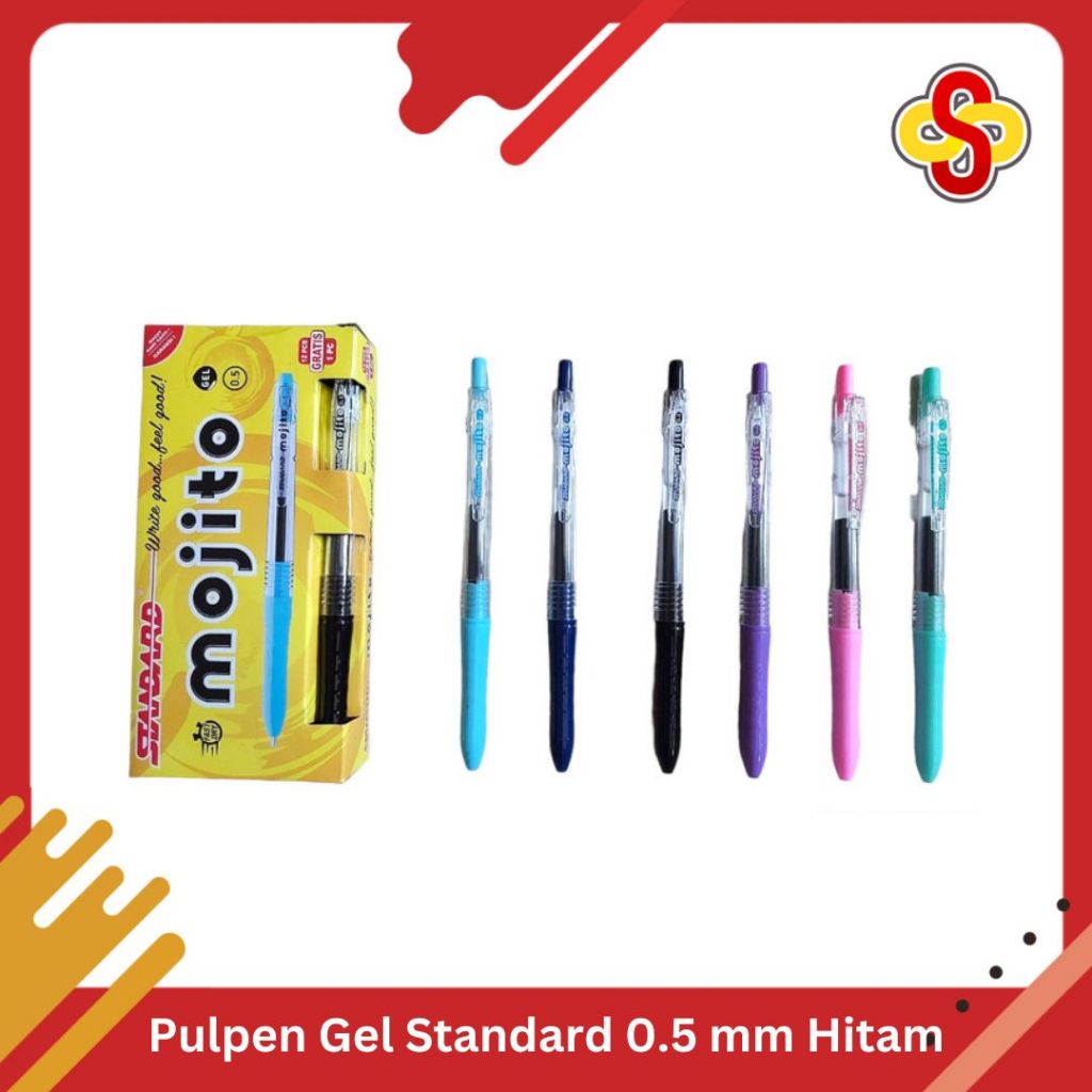 

Gel Pen / Pulpen Gel / Pena Standard Mojito 0.5 mm Hitam