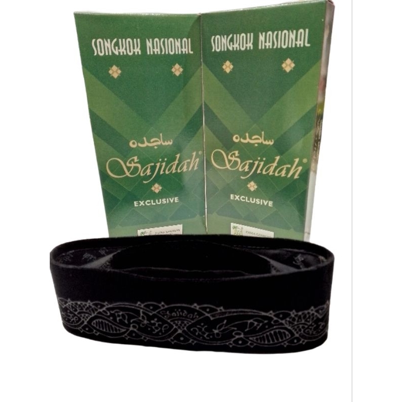 songkok Sajidah motif  / songkok motif / songkok hitam motif
