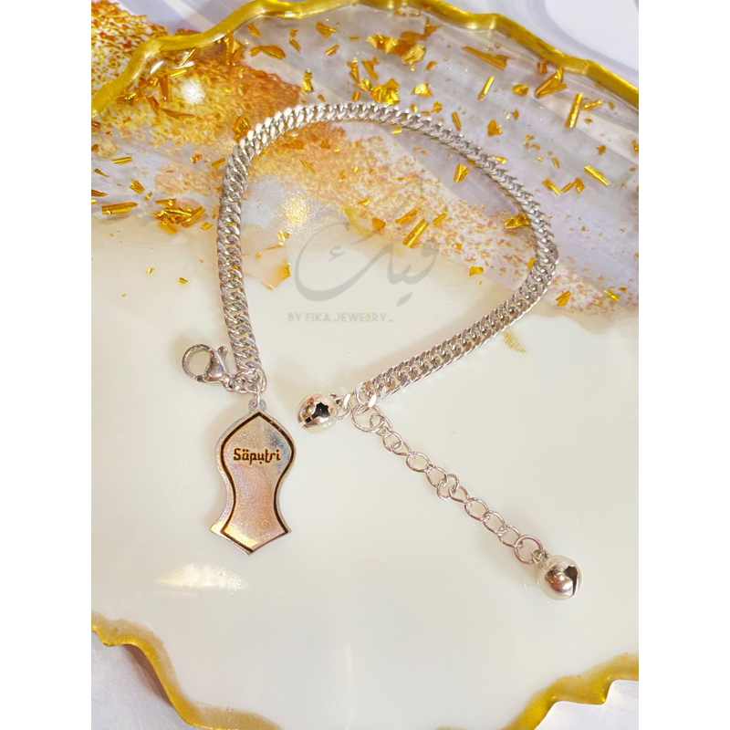 Gelang Kait Custom Nama Model Terompah Anti Karat Anti Menghitam