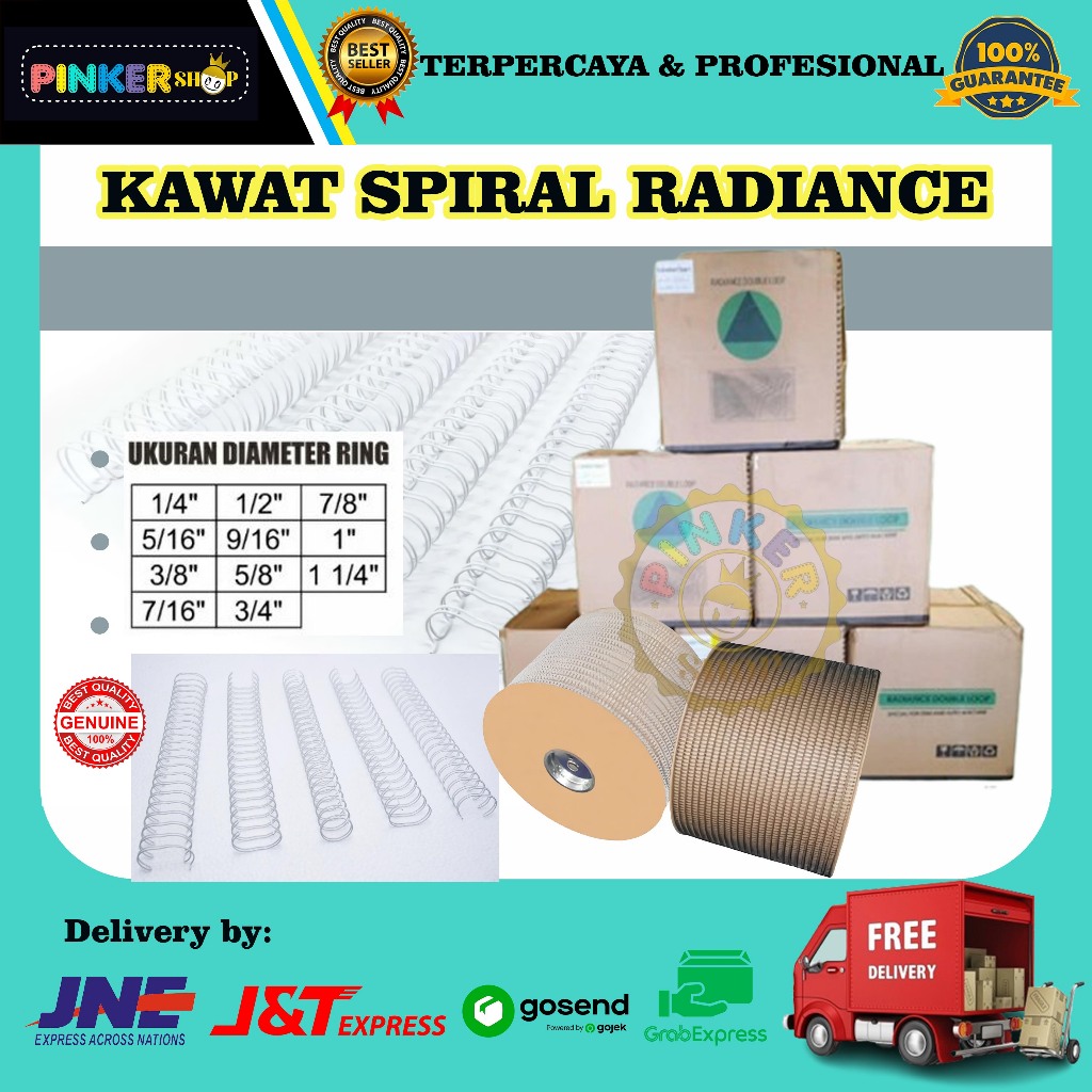 

SPIRAL KAWAT ROLL 3/8 PUTIH RADIANCE RING KAWAT NOMOR 6 JILID SPIRAL KAWAT SPOOL SPIRAL KAWAT ROLL RING BINDER