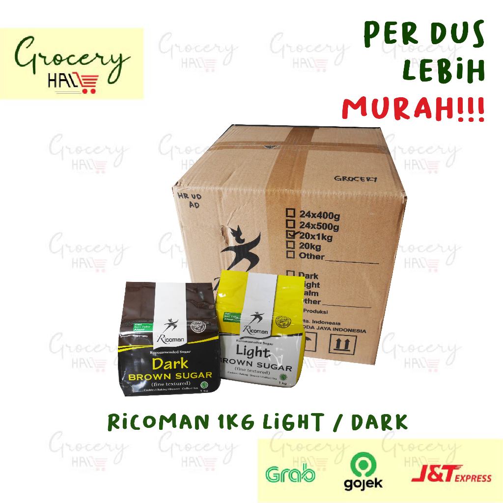 

[ HARGA DUS ] RICOMAN BROWN SUGAR 1 KG [ LIGHT / DARK ]