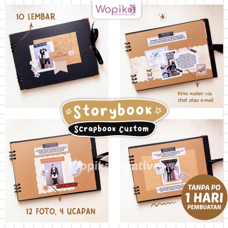 

SCRAPBOOK CUSTOM BEBAS (1 HARI PEMBUATAN) | STORY BOOK PREMIUM original by Wopika Creative