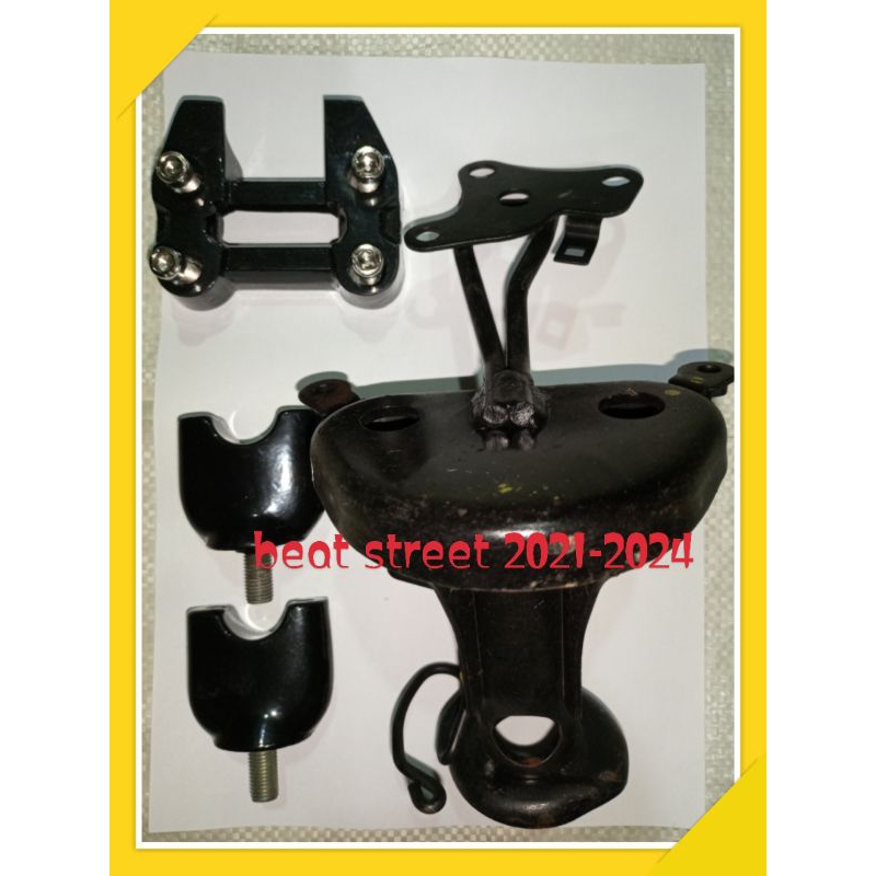 dudukan stang beat street 2021-2024 komplit bonus baud