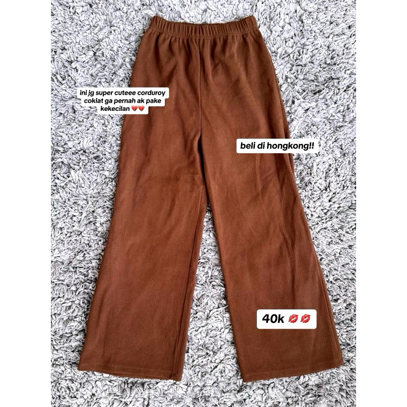 celana kain corduroy coklat / Brown corduroy pants