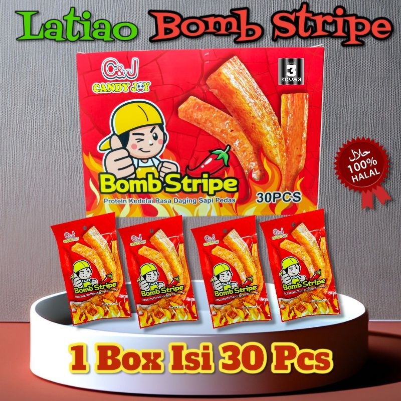 

[ HALAL ] LATIAO BOMB STRIPE 1 BOX ISI 30 PCS