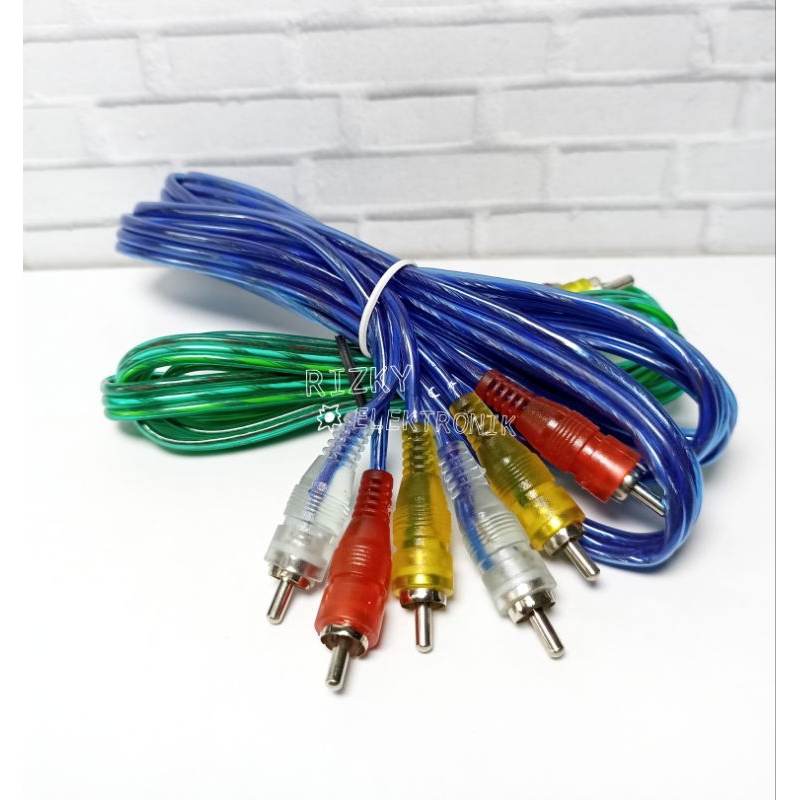 Kabel Jack Converter 3 RCA to 3 RCA Speaker Audio Transparan