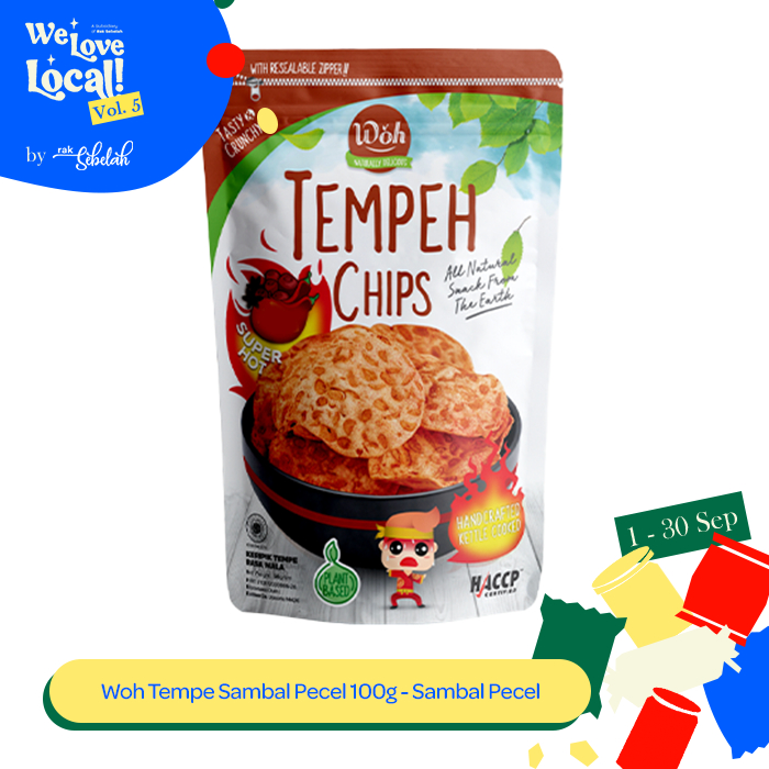 

Woh Tempeh Chips Sambal Pecel 100gr - Keripik Tempe Pedas Gluten Free | Rak Sebelah