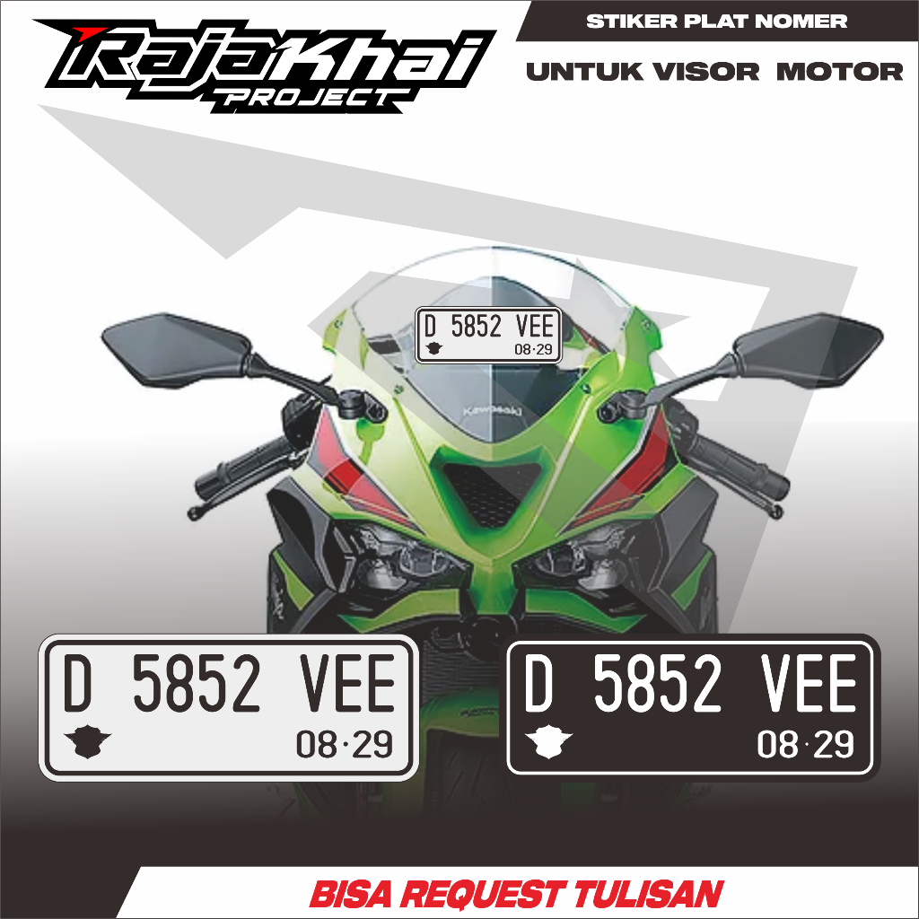 Stiker Plat Nomer Kecil - Stiker Plat Nomor Visor motor