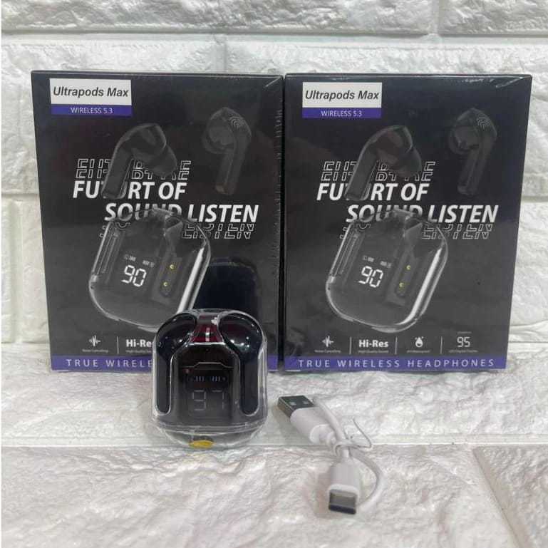 (METTA) New HF HEADSET BLUETOOTH TWS ULTRAPODS [ MAX ] EARPHONE WIRELESS KUALITAS BAGUS