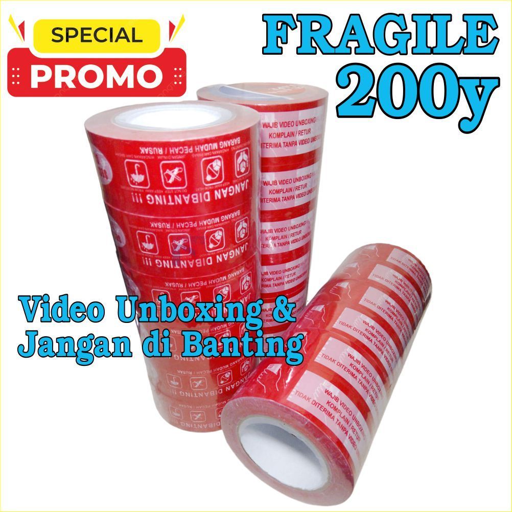 

Fragile Merah 45mm x 200 yard Buana Tape (SLOP)