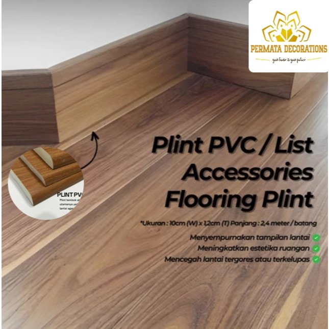 LIS PVC PLIN | PLINT PVC BOARD | AKSESORIS LANTAI | LIS LANTAI | SKRITING | LIS DINDING