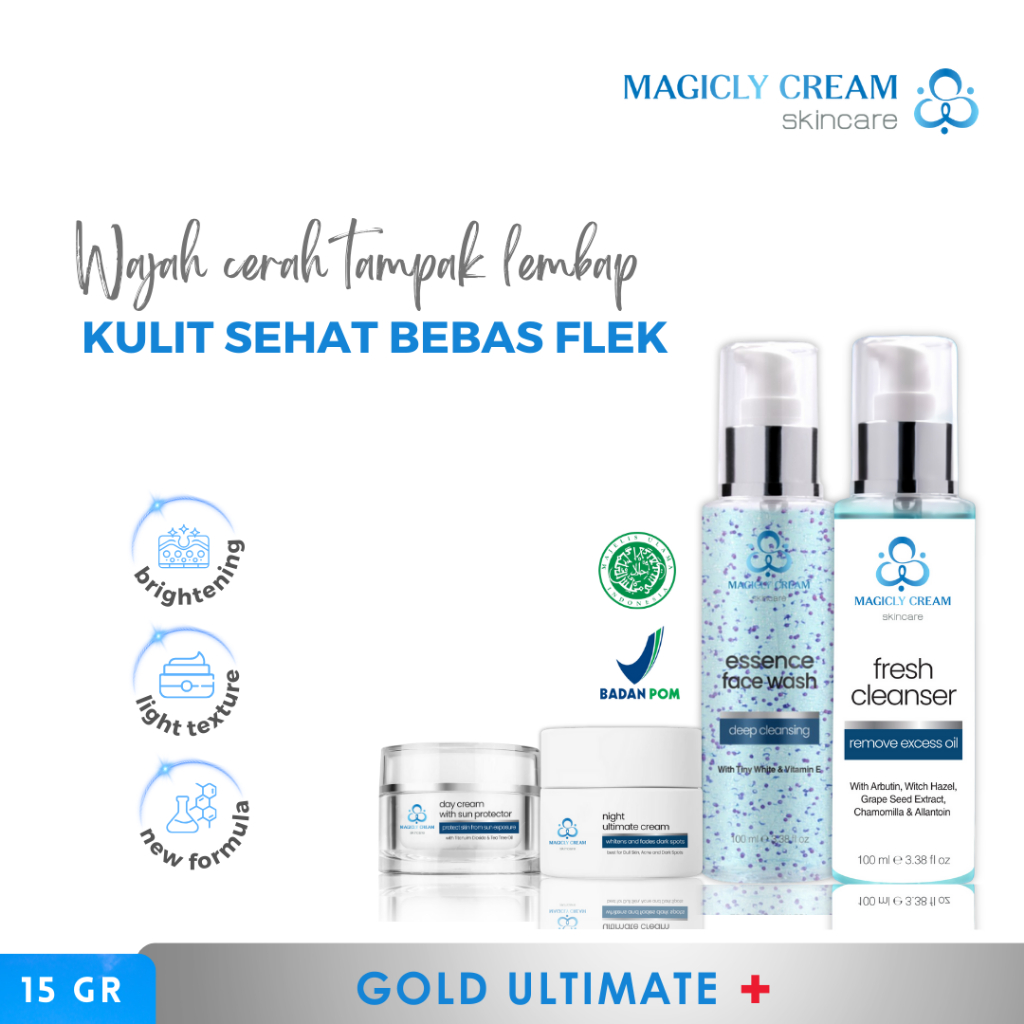 Paket Skincare | Salep Flek Hitam Membandel | Magicly Cream Gold Ultimate Plus