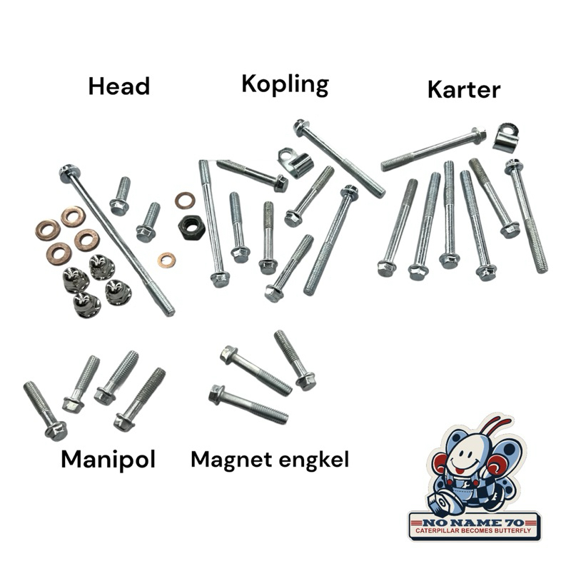 Baut Mesin Set Versi Non Stater Engkel Honda Astrea 800 Astrea800
