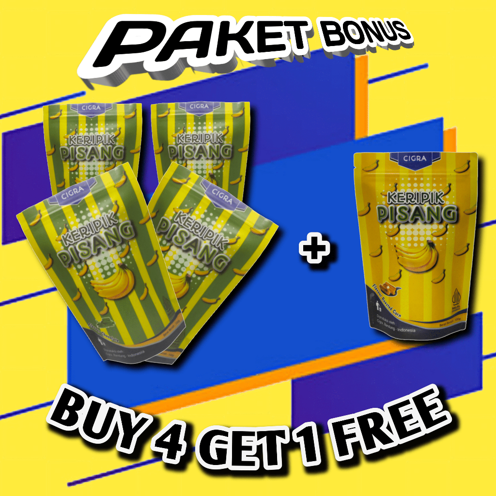 

Cigra Keripik Pisang Rasa Green Tea 100 gram | Beli 4 Gratis 1 Pcs