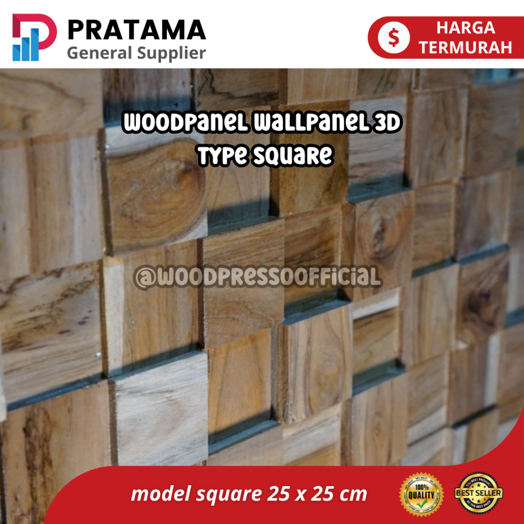 panel dinding kayu jati wall 3d hiasan timbul solid - Jati Perhutani super