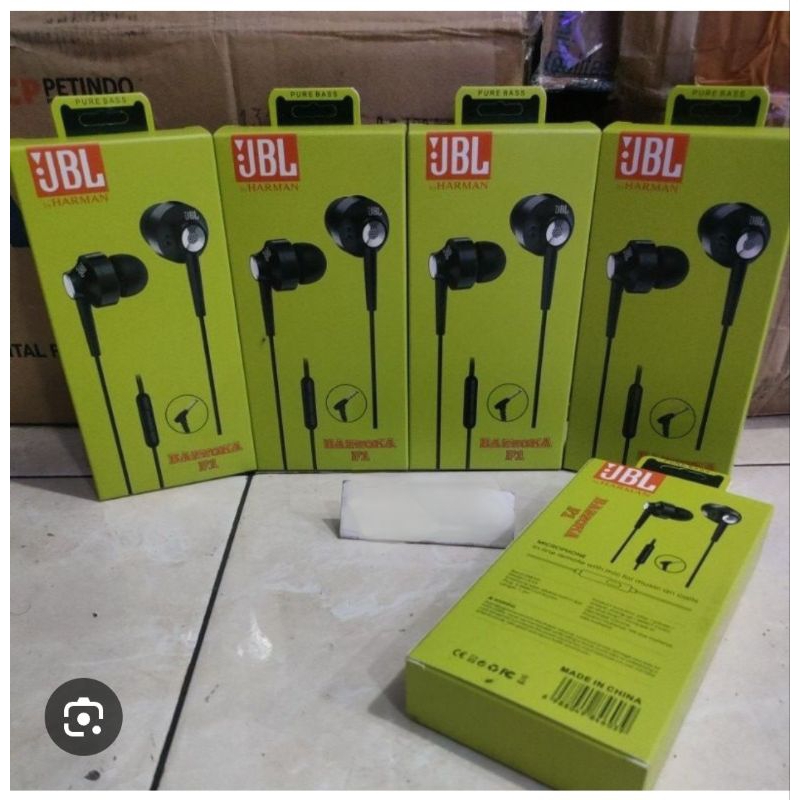 handset hf jbl Bazzoka F1 extra bass handsfree earphone