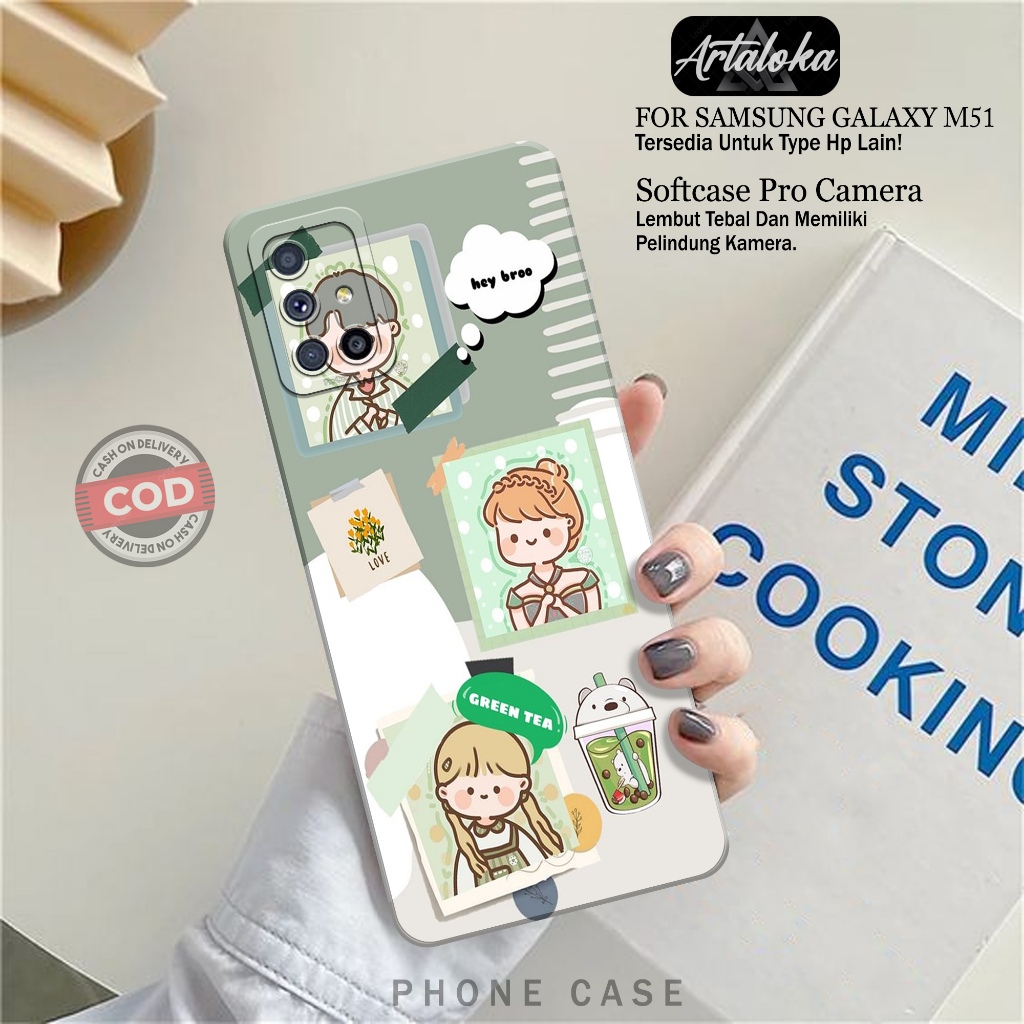Softcase Hp Samsung Galaxy M51 Fashion Case Kartun Case Samsung Galaxy M51 Silikon TPU Pro Camera Ca