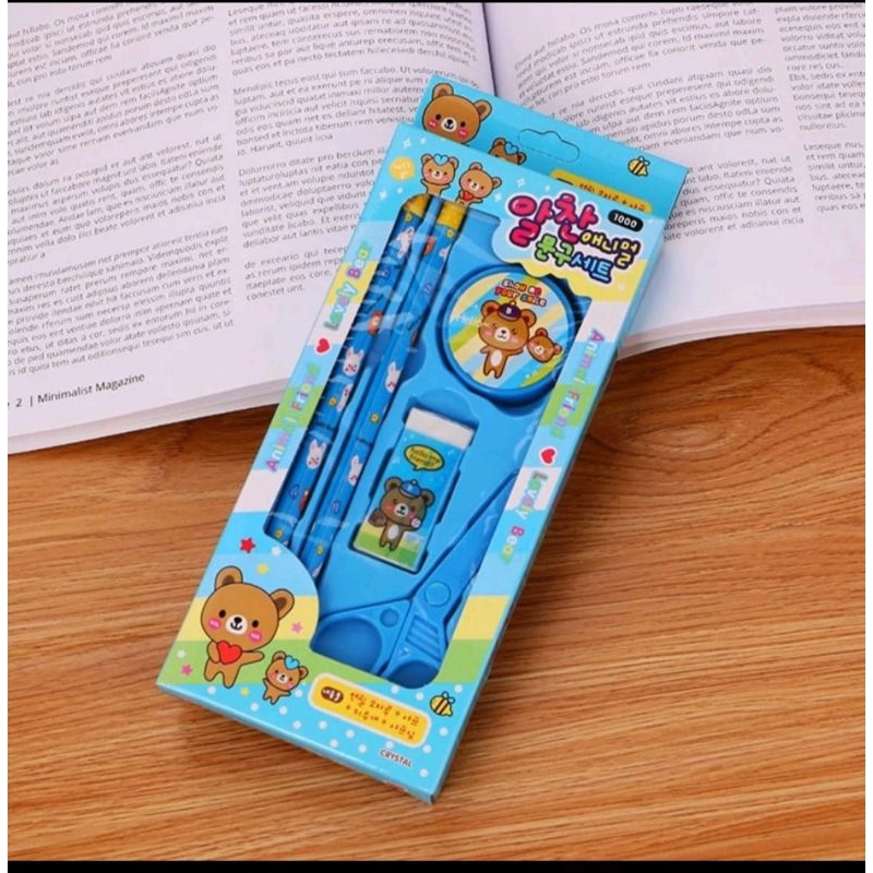 

ALAT TULIS STATIONARI SEKOLAH SET PAKET ALAT TULIS 5 IN 1