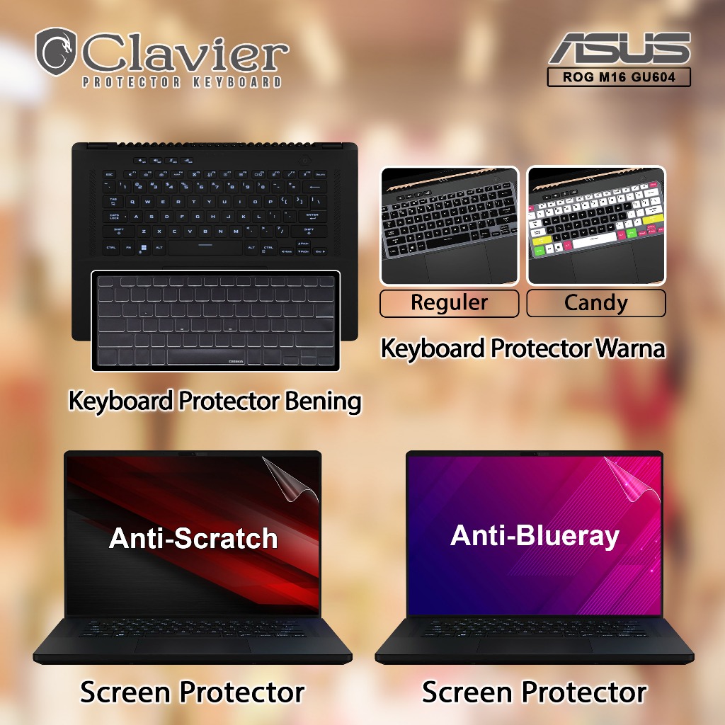 Cover Keyboard Screen Protector Garskin Laptop Anti Gores Asus ROG Zephyrus M16 GU604 GU604V GU604VI