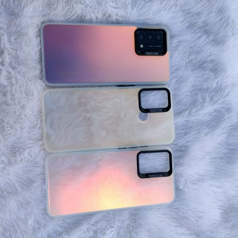 Case Glossy Pelangi Vivo Y20/y12S/Y20S/Y20A Softcase Casing Hologram Color  Plate Pelindung
