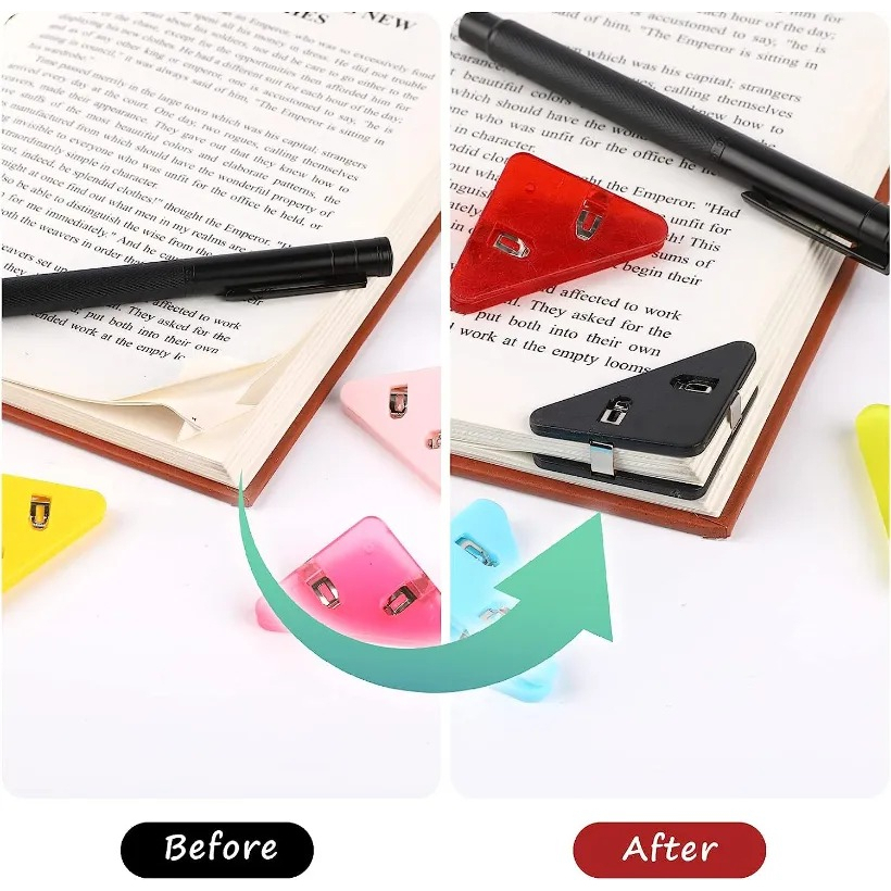 

Paper Clip Segitiga Warna-Warni Klip Sudut Penjepit Buku Akrilik Penjepit Kertas Binder Plastik Clips Book & Paper AL
