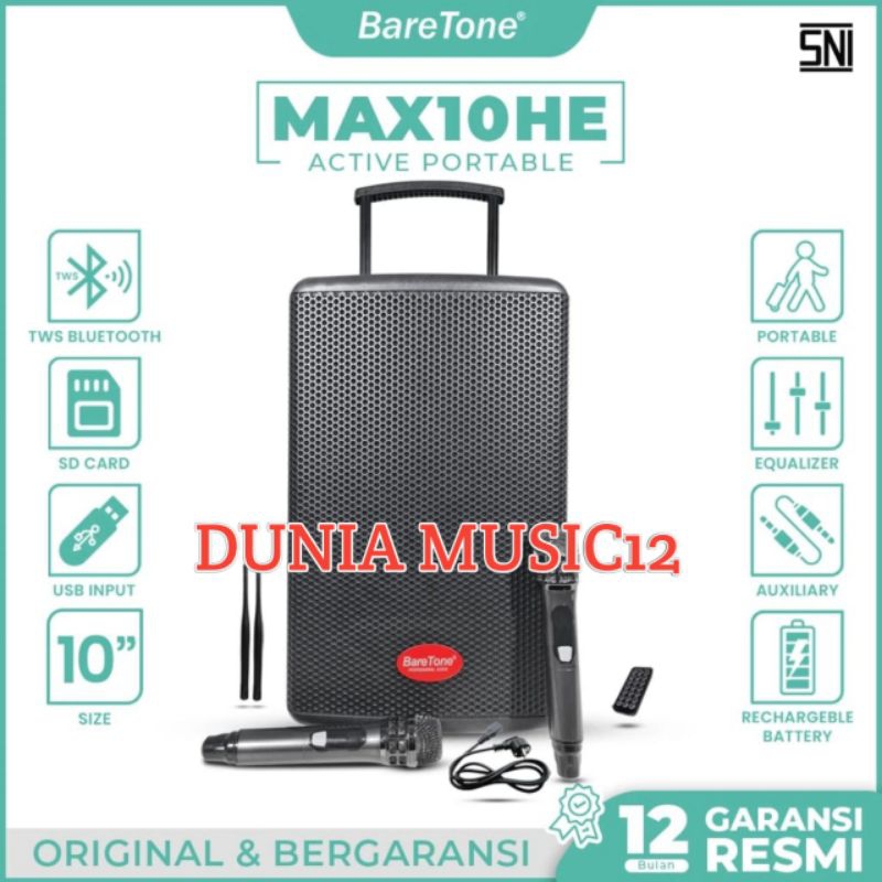 Speaker Portable Baretone Max10he Original Speaker Portable 10inch