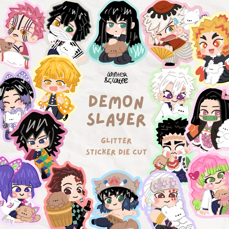 

KIMETSU NO YAIBA - Glitter Sticker Die Cut