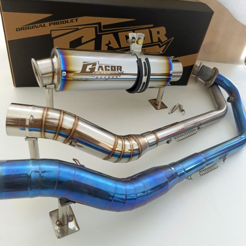 knalpot racing STAINBLUE DBS GACOR RACING,Suara bas adem pnp gsx,mx king,satria fu,cbr150,cb,vixion