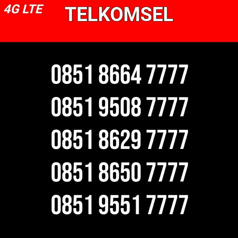 Nomor cantik Telkomsel 7777 Nomer cantik Telkomsel 7777 JiTu