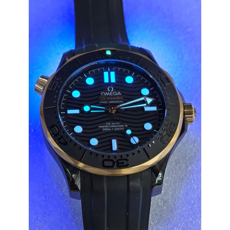 jam tangan pria analog jam tangan pria omega swiss matic rubber black D.44mm