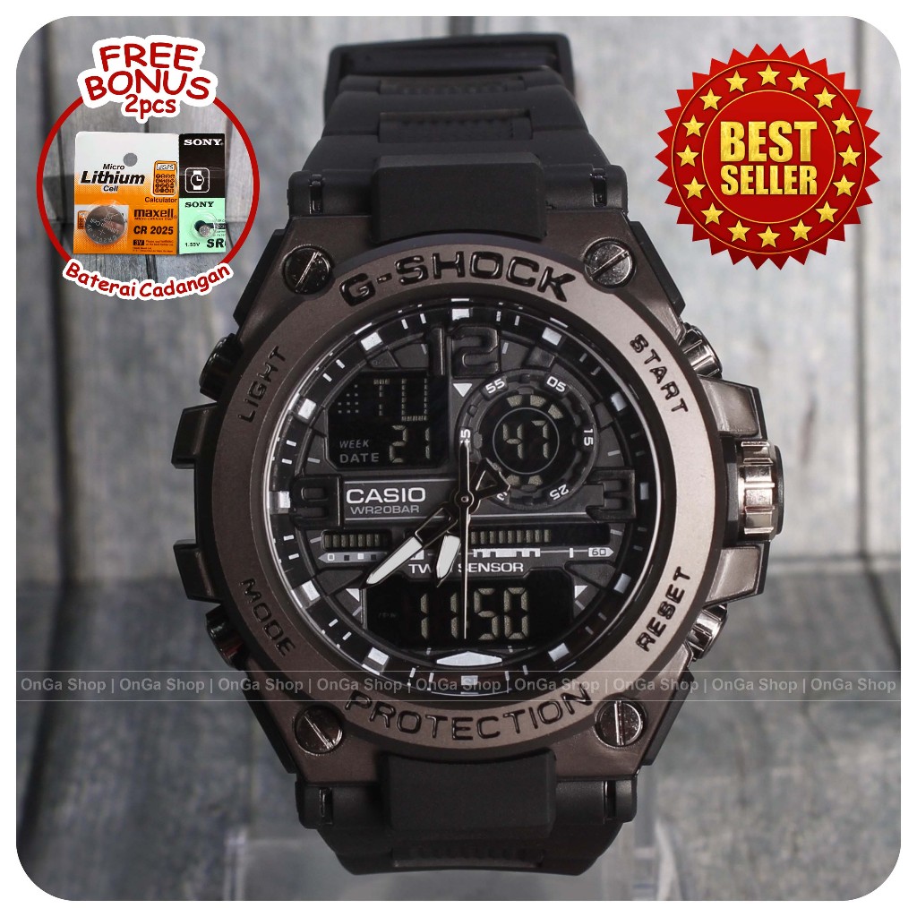 Jam Casio G Shock G-Steel GST8600 Full Black Grade Original Digital Analog Jam Tangan Pria