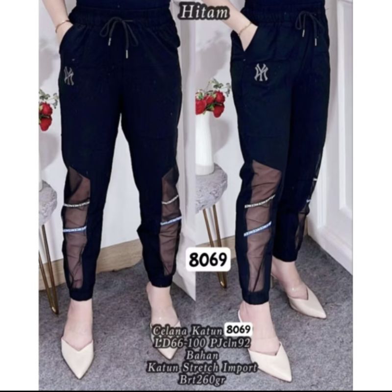 Celana Joger Virall  8069 Celana Joger Bangkok Import Katun Stretch Bordir Mix Tile