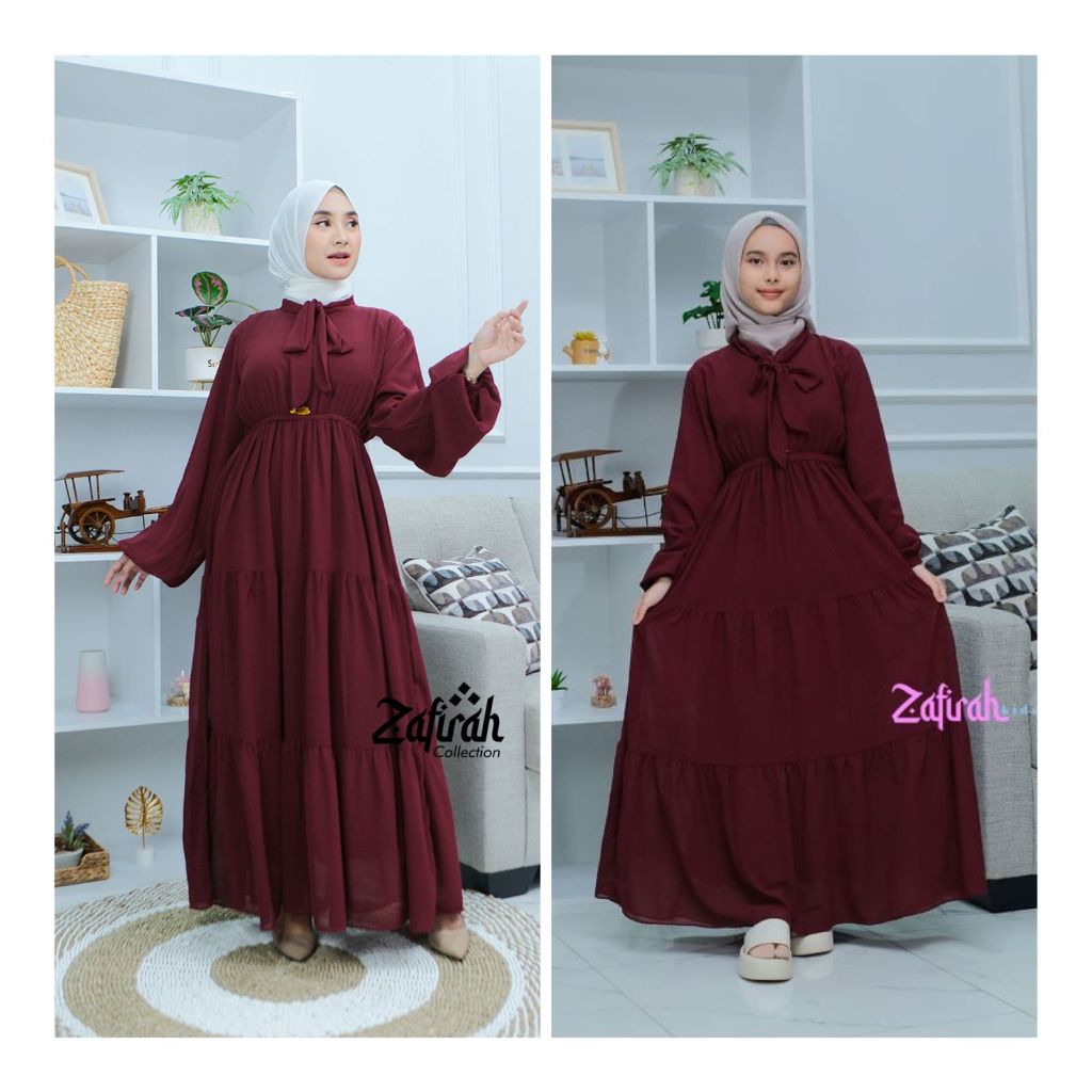 Gamis Bisa Couple Ibu dan Anak Adiba | Gamis bahan ceruti babbydoll  By zafirah Collection