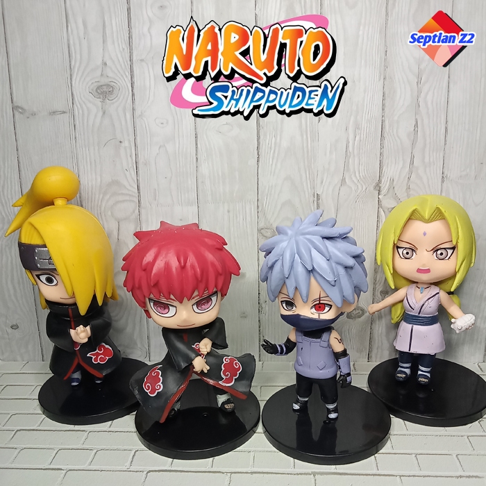 Action Figure Naruto Chiby Kakashi, Sasori, Deidara, Tsunade Tinggi 9cm